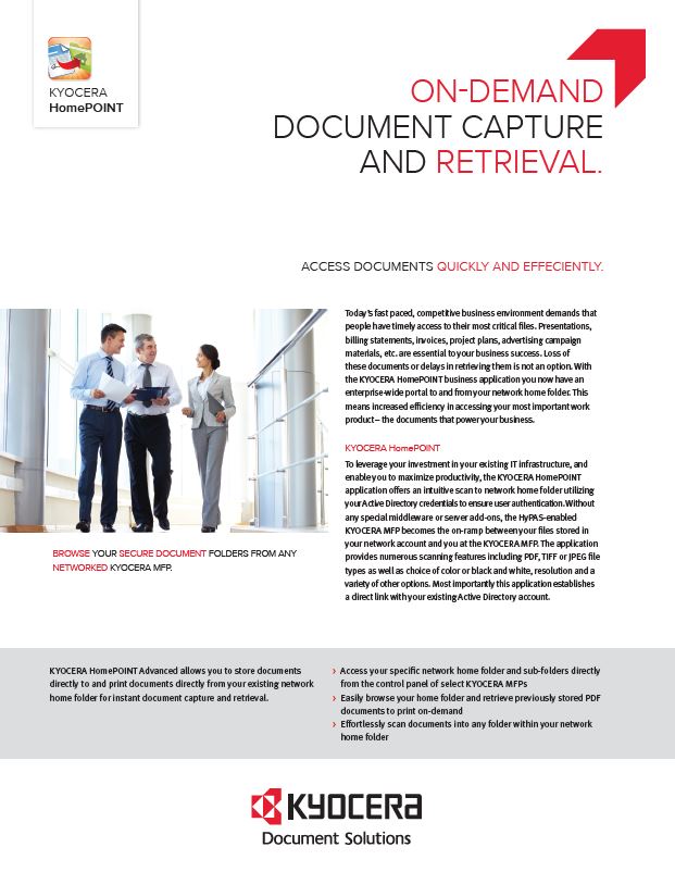 Kyocera, Software, Capture And Distribution, Homepoint Advanced, Arkansas Copier Center